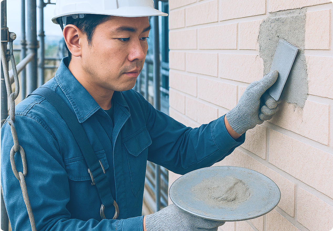 建築防水の作業イメージ